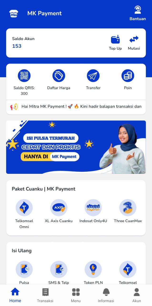 Tampilan Aplikasi MK Payment